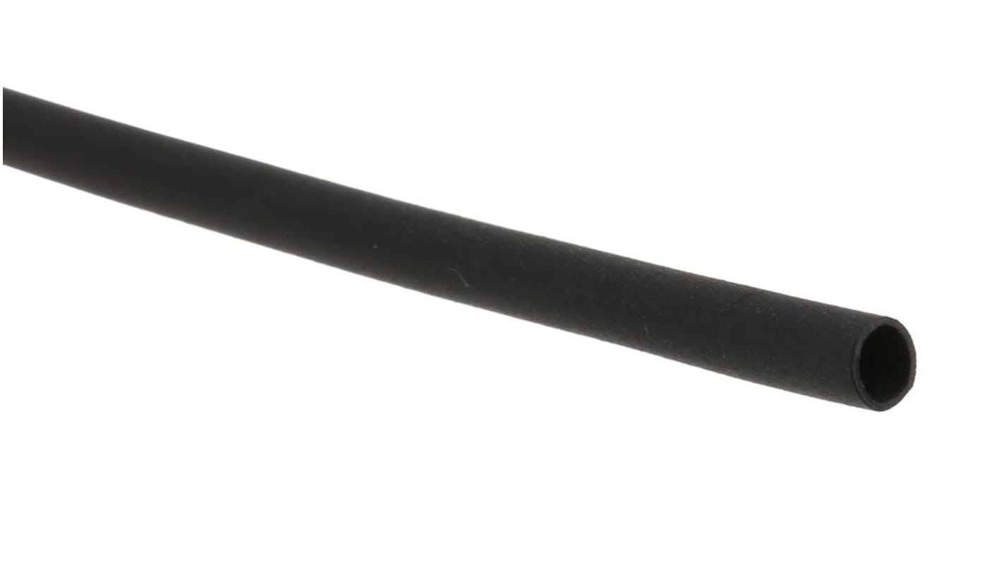 RS PRO Heat Shrink Tubing, Black 2.4mm Sleeve Dia. x 1.2m Length 2:1 Ratio