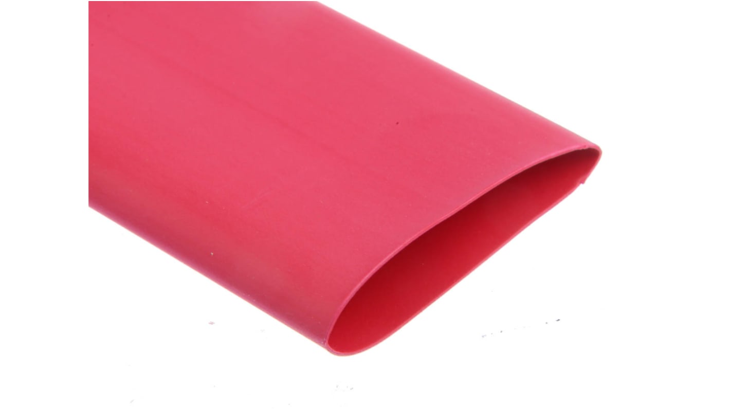RS PRO Heat Shrink Tubing, Red 25.4mm Sleeve Dia. x 1.2m Length 2:1 Ratio