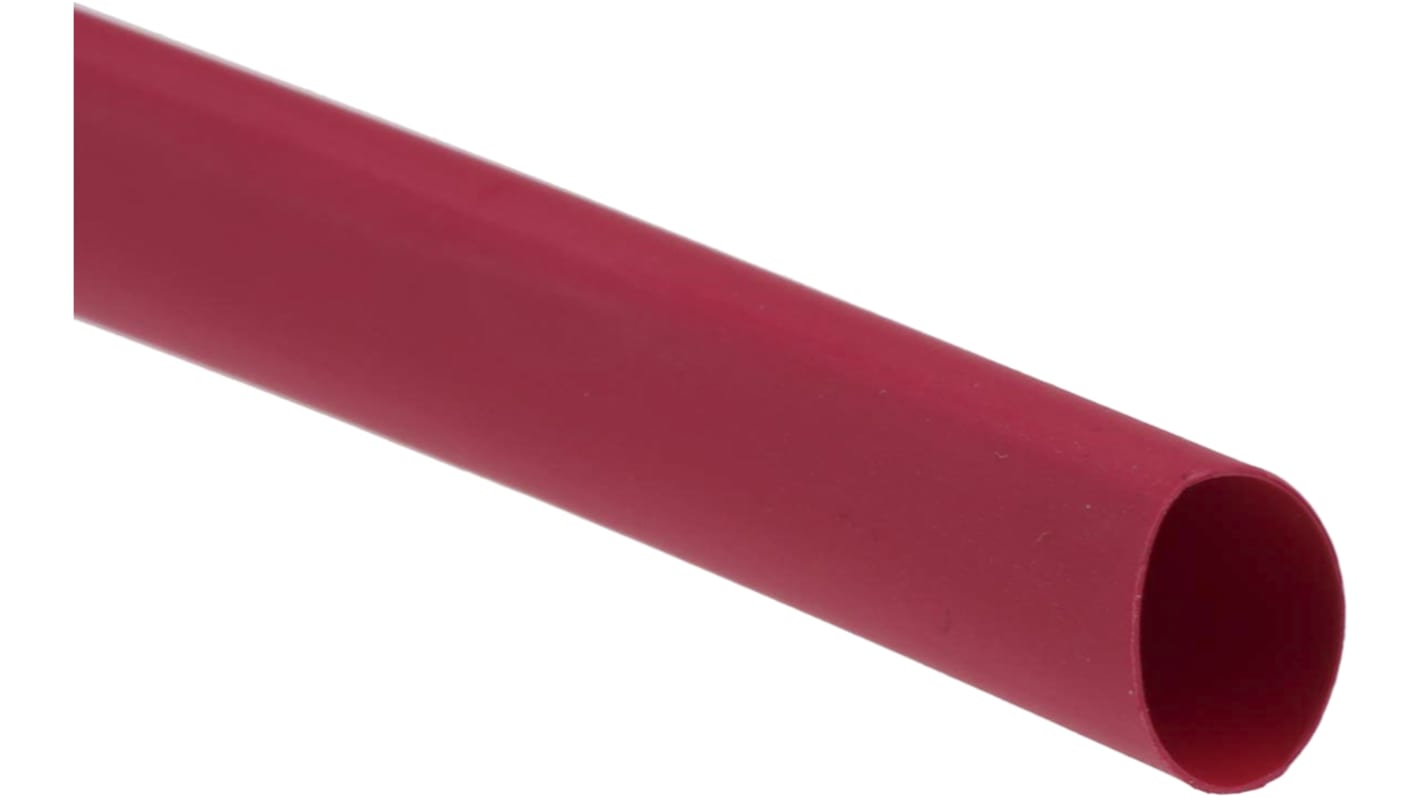 RS PRO Heat Shrink Tubing, Red 9.5mm Sleeve Dia. x 1.2m Length 2:1 Ratio