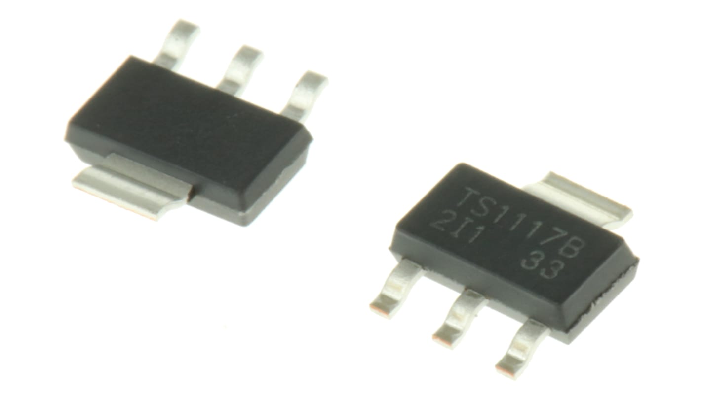 Taiwan Semiconductor TS1117BCW33 RPG, 1 Low Dropout Voltage, Voltage Regulator 800mA, 3.3 V 4-Pin, SOT-223