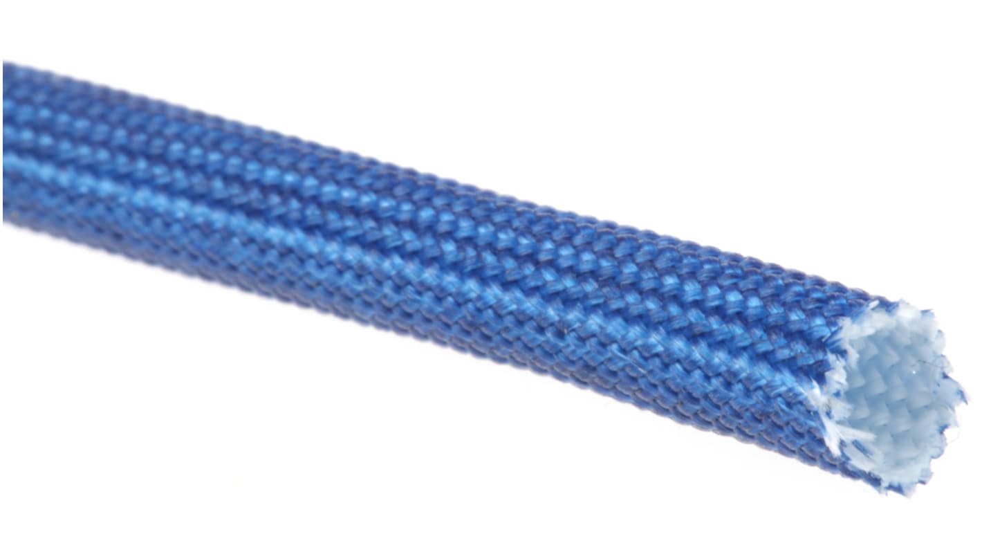 RS PRO Braided Acrylic Fibreglass Blue Cable Sleeve, 4mm Diameter, 5m
