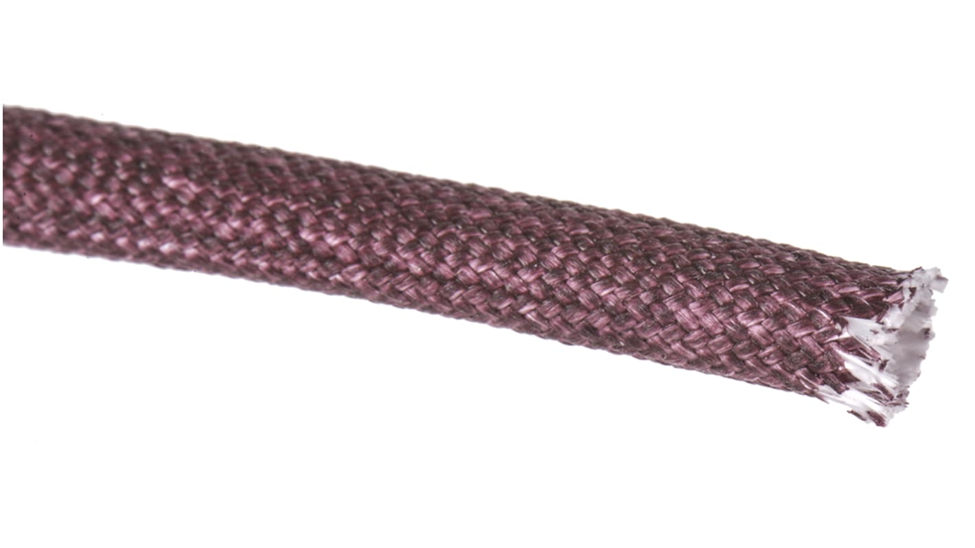RS PRO Braided Acrylic Fibreglass Brown Cable Sleeve, 4mm Diameter, 5m