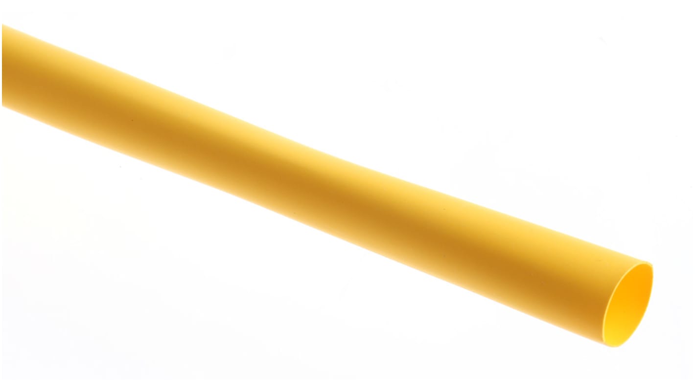 RS PRO Heat Shrink Tubing, Yellow 9.5mm Sleeve Dia. x 1.2m Length 2:1 Ratio