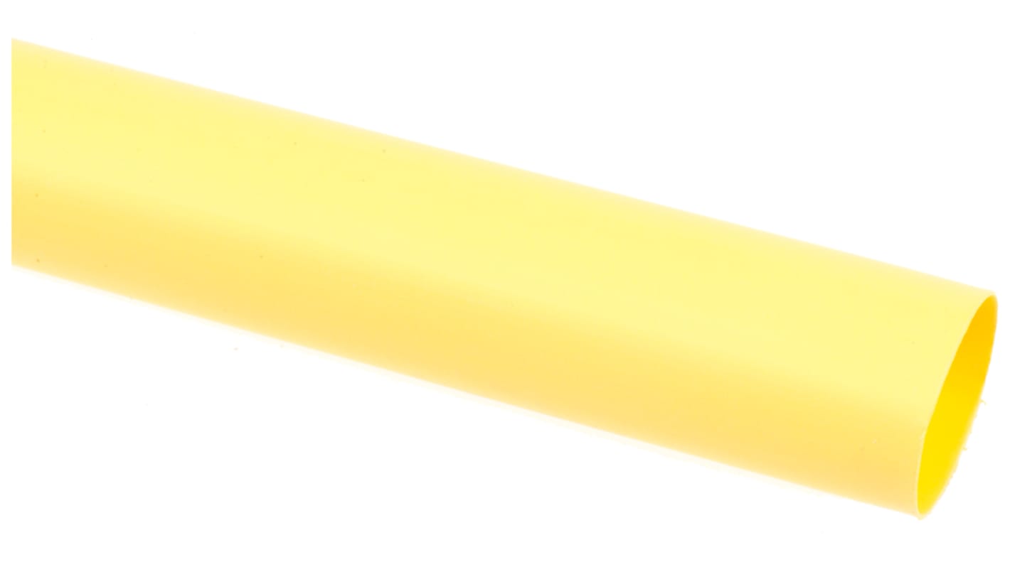 RS PRO Heat Shrink Tubing, Yellow 12.7mm Sleeve Dia. x 1.2m Length 2:1 Ratio