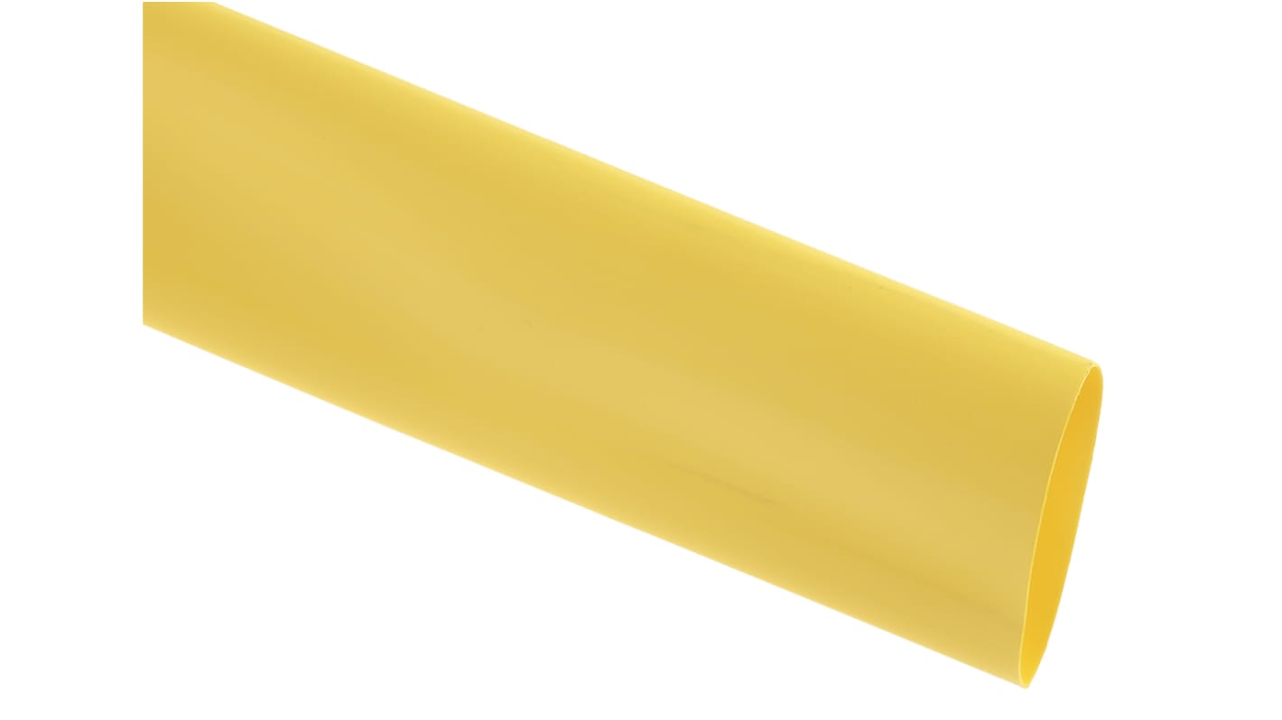 Gaine thermorétractable RS PRO, Dia. 25.4mm Jaune rétreint 2:1, 1.2m