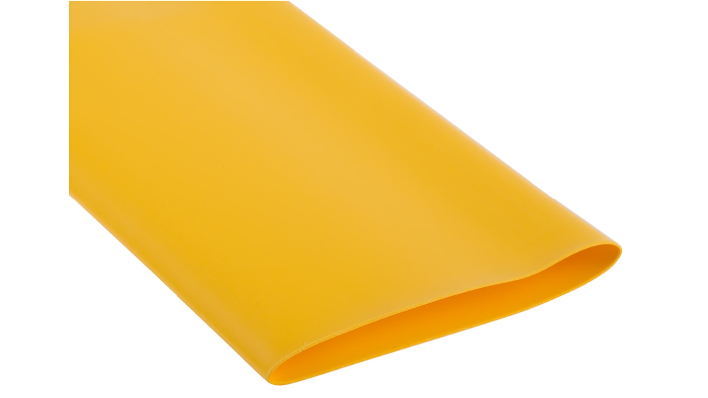 RS PRO Heat Shrink Tubing, Yellow 38.1mm Sleeve Dia. x 1.2m Length 2:1 Ratio