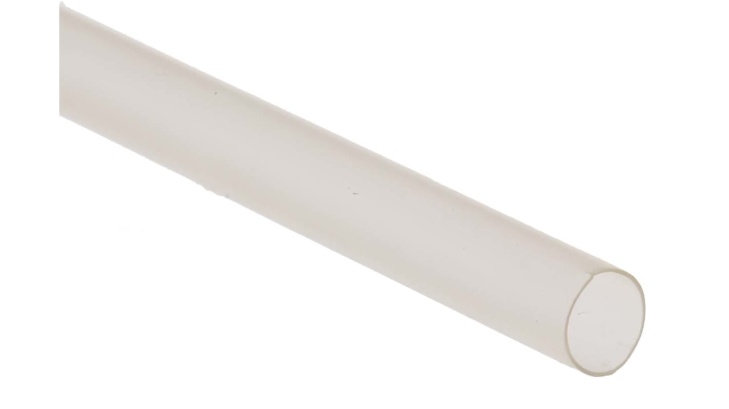 Tubo termorretráctil RS PRO de Poliolefina Transparente, contracción 2:1, Ø 6.4mm, long. 1.2m