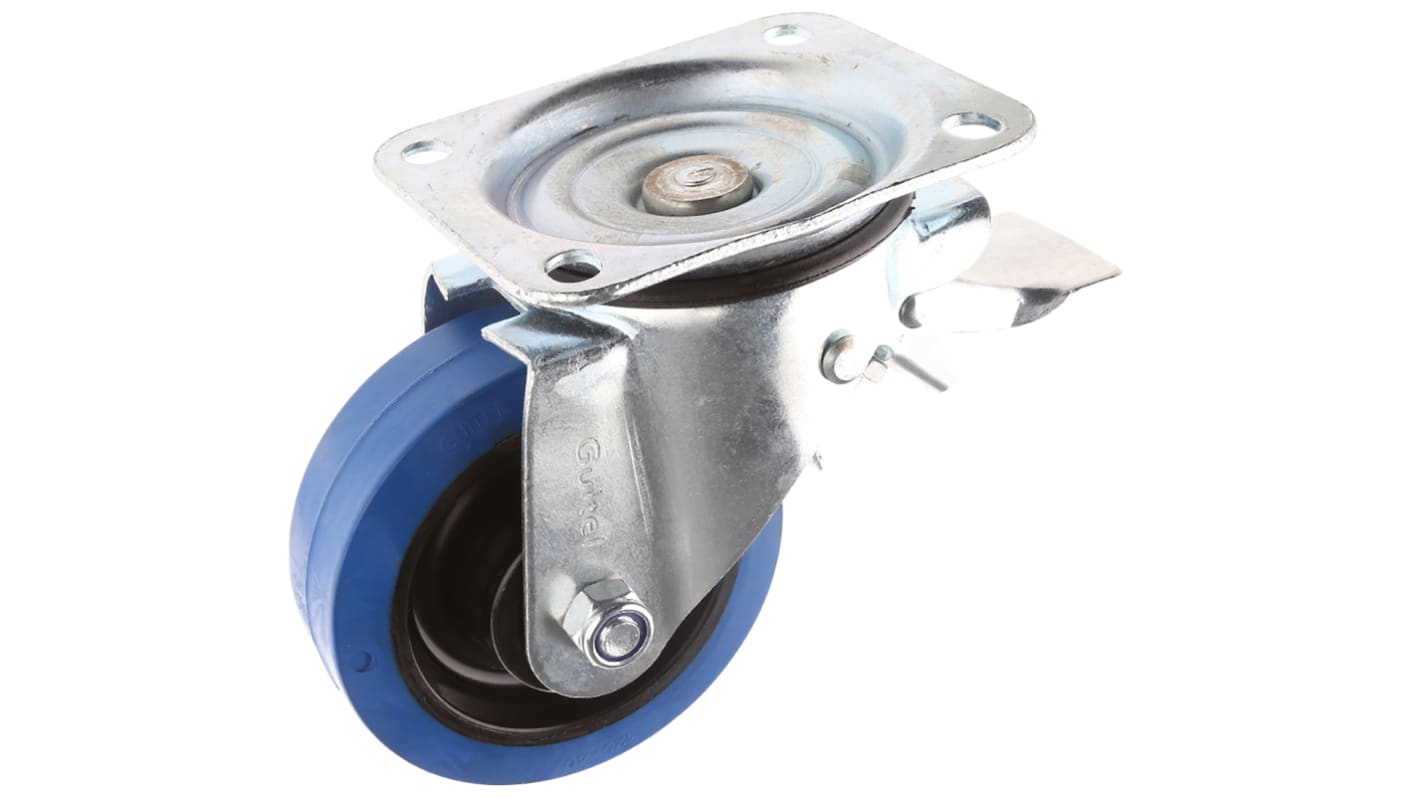 Guitel Hervieu Braked Swivel Castor Wheel, 300kg Capacity, 125mm Wheel