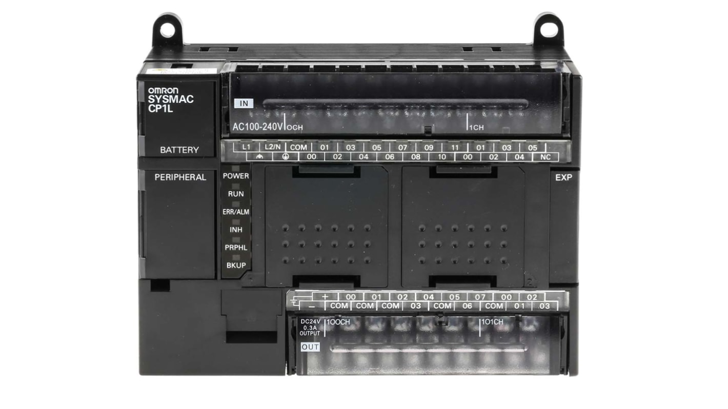 Omron CP1L Series PLC CPU for Use with SYSMAC CP1L Series, Relay Output, 18 (DC)-Input, DC Input