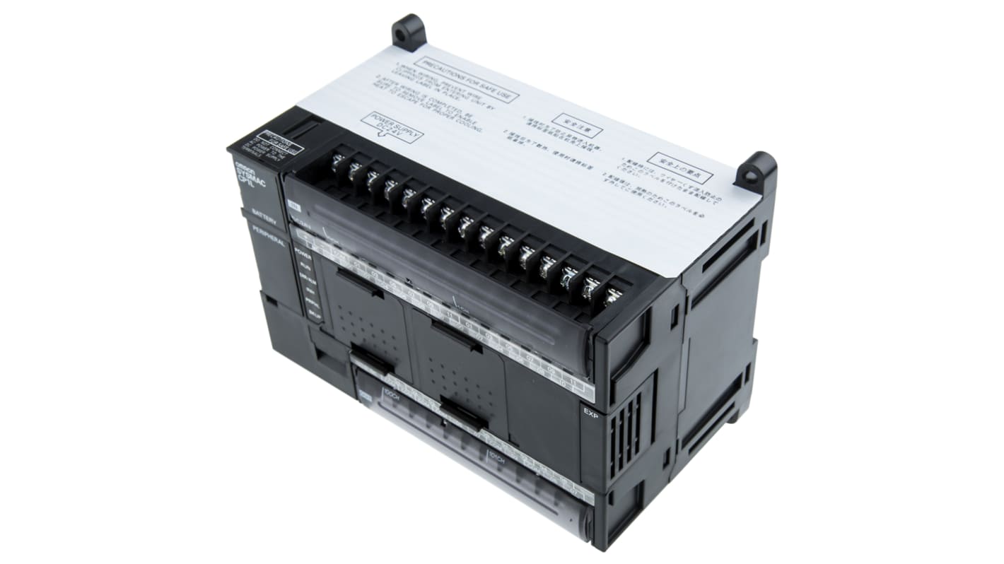 Omron PLC CPU CP1L, USB, kapacitás: 10000 lépés, 40 I/O elem, 10000 lépés (programmemória), 32000 szó (adatmemória),