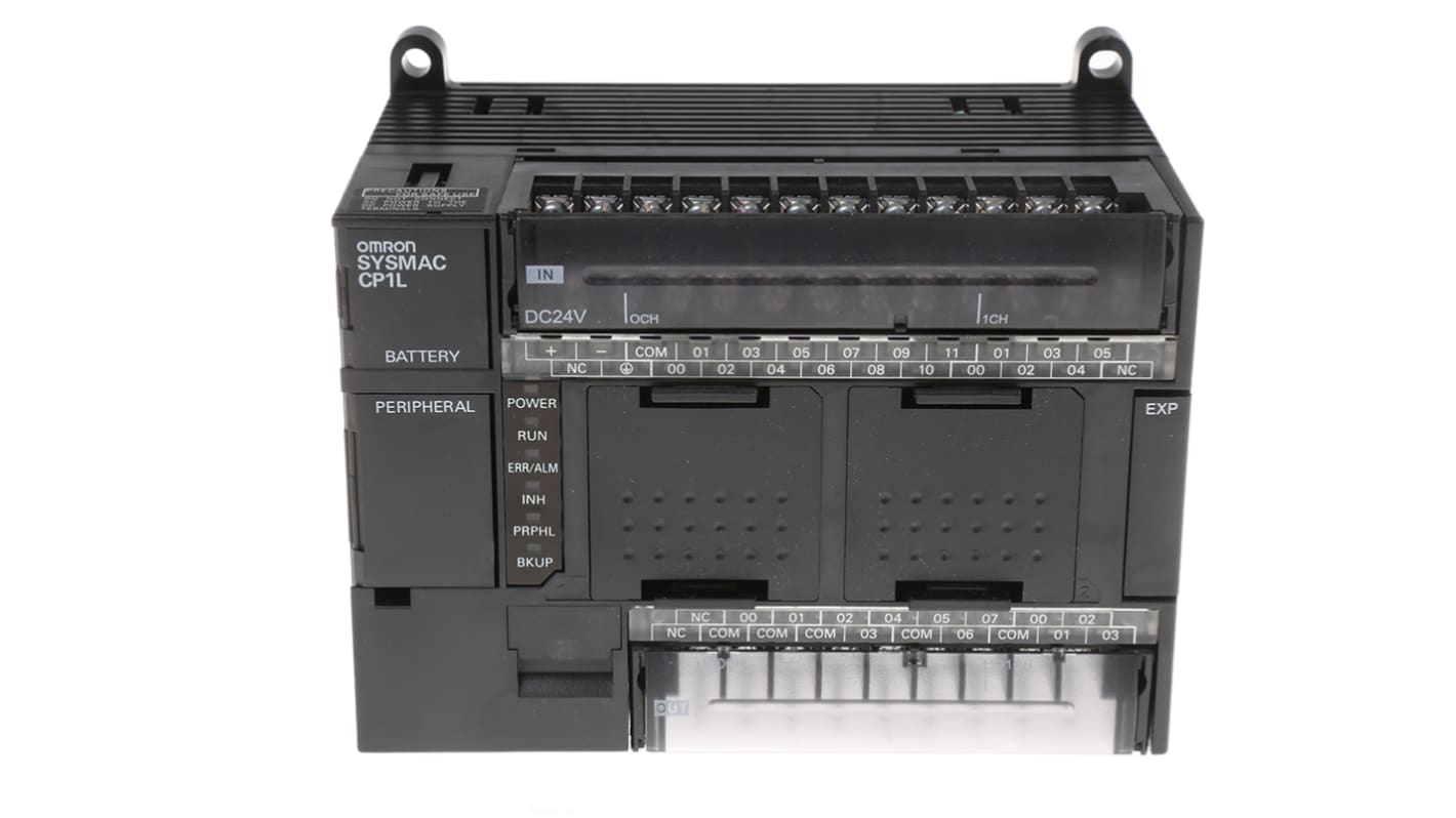 CPU PLC Omron Serie CP1L, ingressi: 18 (c.c.), uscite: 12 (Relè), 30 I/O, 20,4 → 26,4 V c.c.