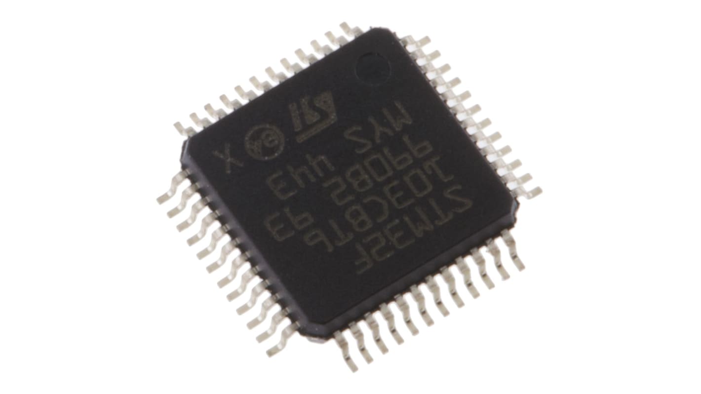 Microcontrolador STMicroelectronics STM32F103CBT6, núcleo ARM Cortex M3 de 32bit, RAM 20 kB, 72MHZ, LQFP de 48 pines