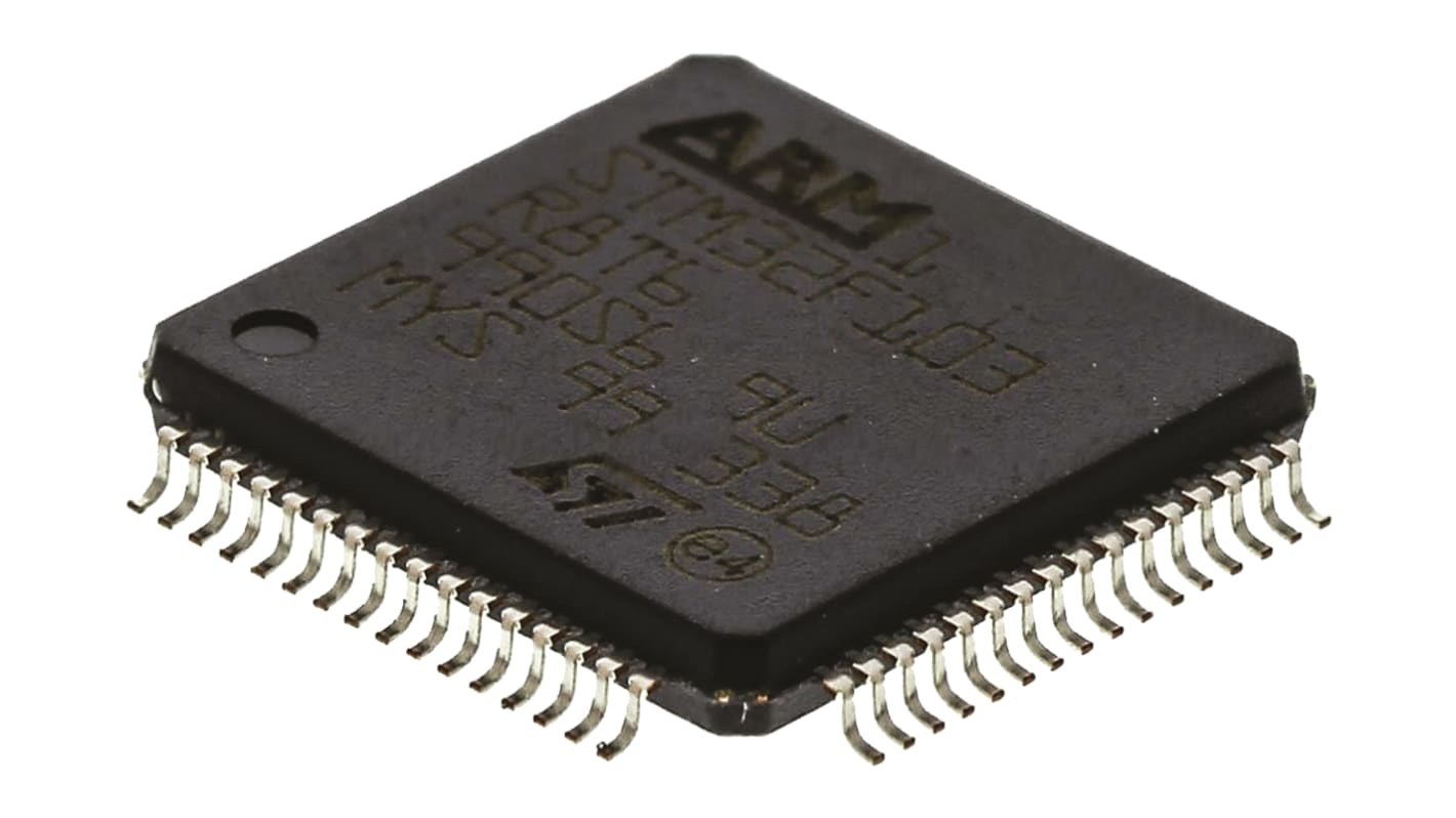 STMicroelectronics STM32F103R8T6, 32bit ARM Cortex M3 Microcontroller, STM32F1, 72MHz, 64 kB Flash, 64-Pin LQFP