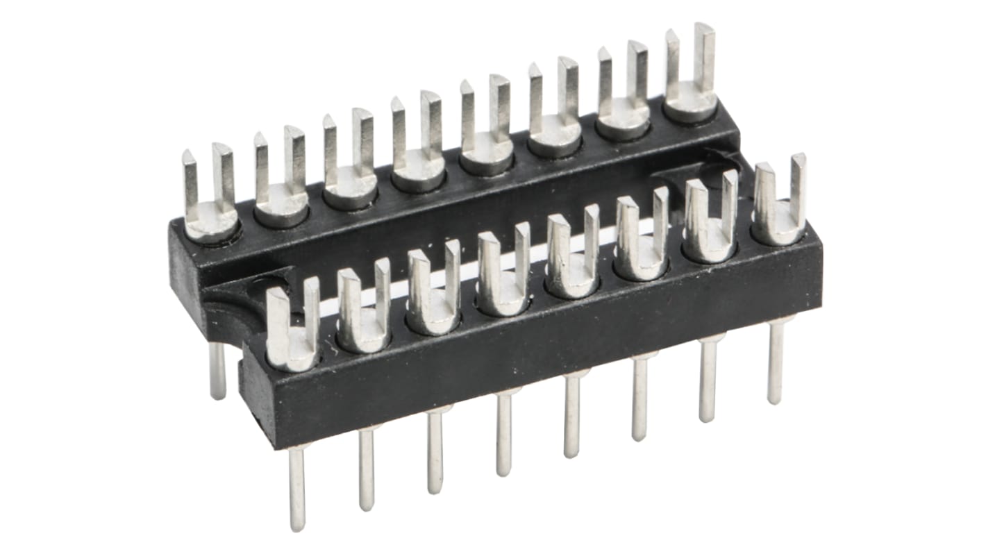 Konektor PCB, rozteč: 2.54mm, počet kontaktů: 16, Průchozí otvor, pokovení: Cín přes nikl, 1A RS PRO