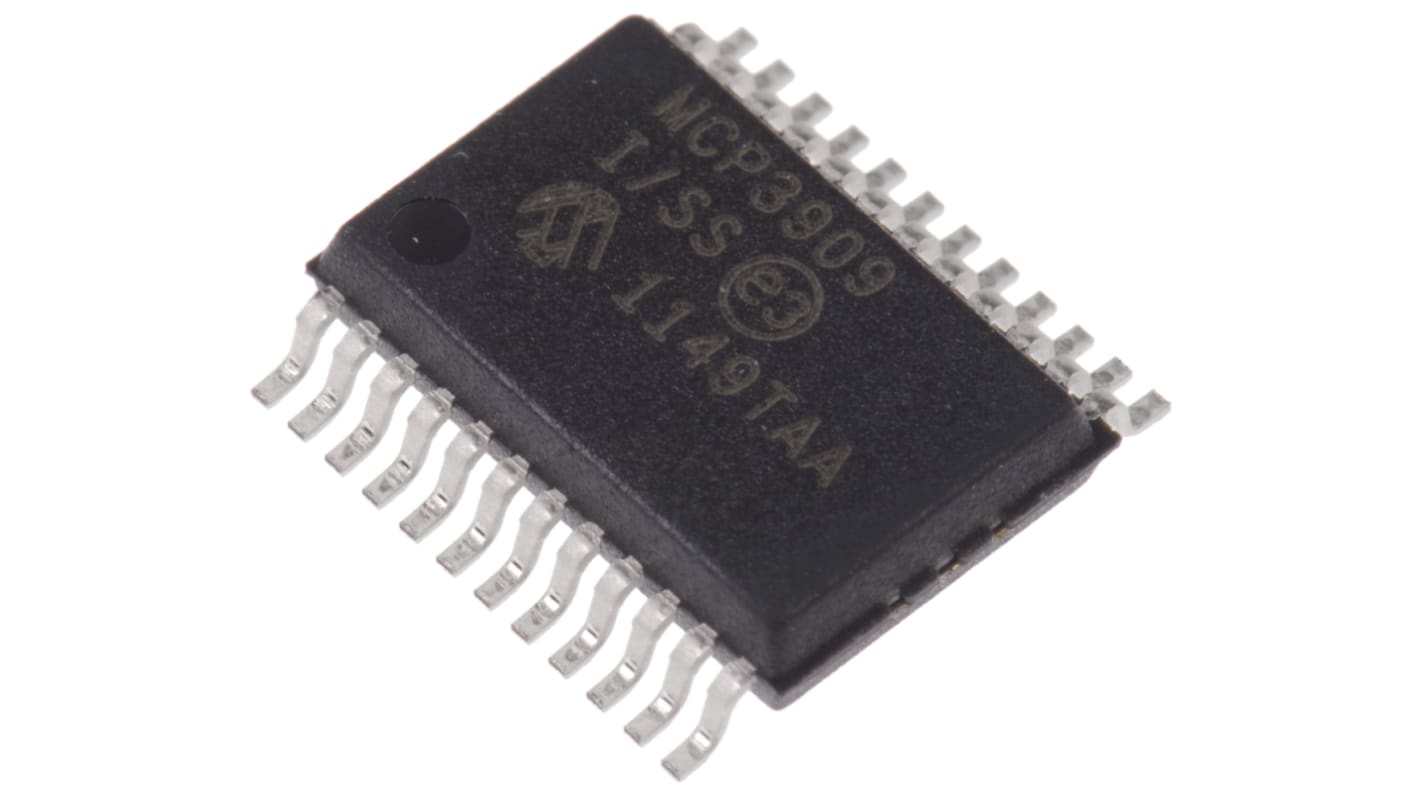 Microchip 16 bit Energy Meter IC 24-Pin SSOP, MCP3909-I/SS