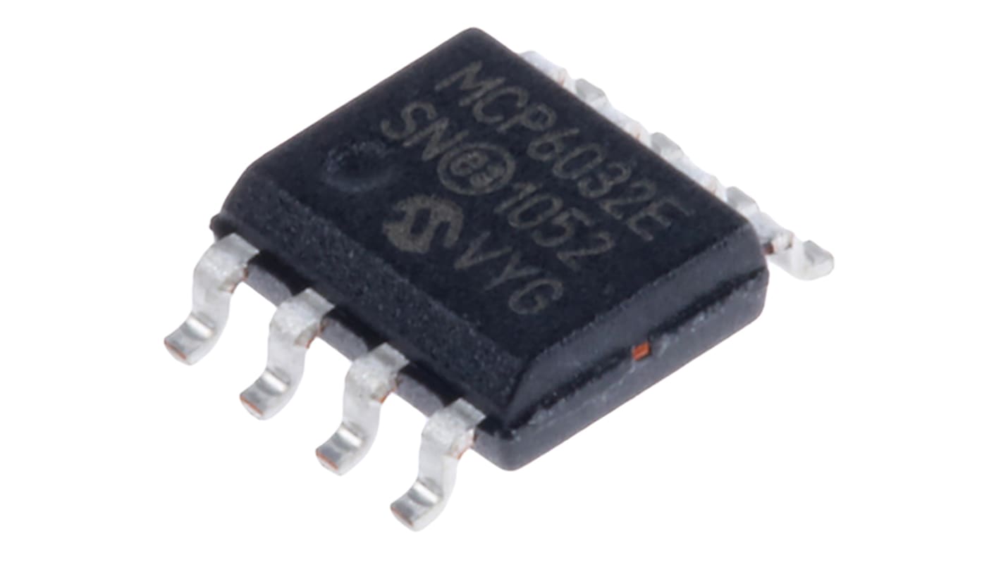 Amplificador operacional MCP6032-E/SN Precisión, 3 V, 5 V 10kHz SOIC, 8 pines 1 kHz, Entrada / salida Rail-to-Rail