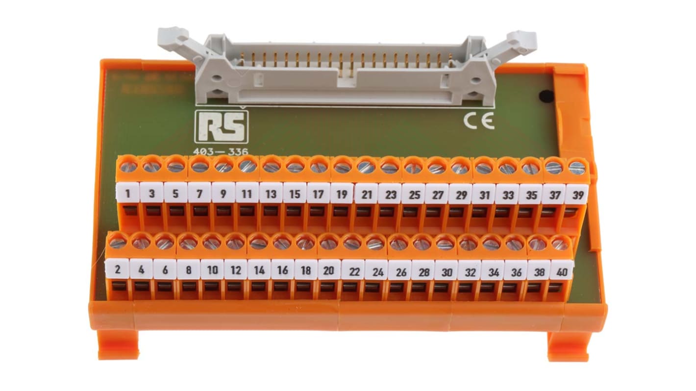 Modulo di interfaccia, RS PRO, IDC, Montaggio guida DIN, 40 poli, 50 V, 1A