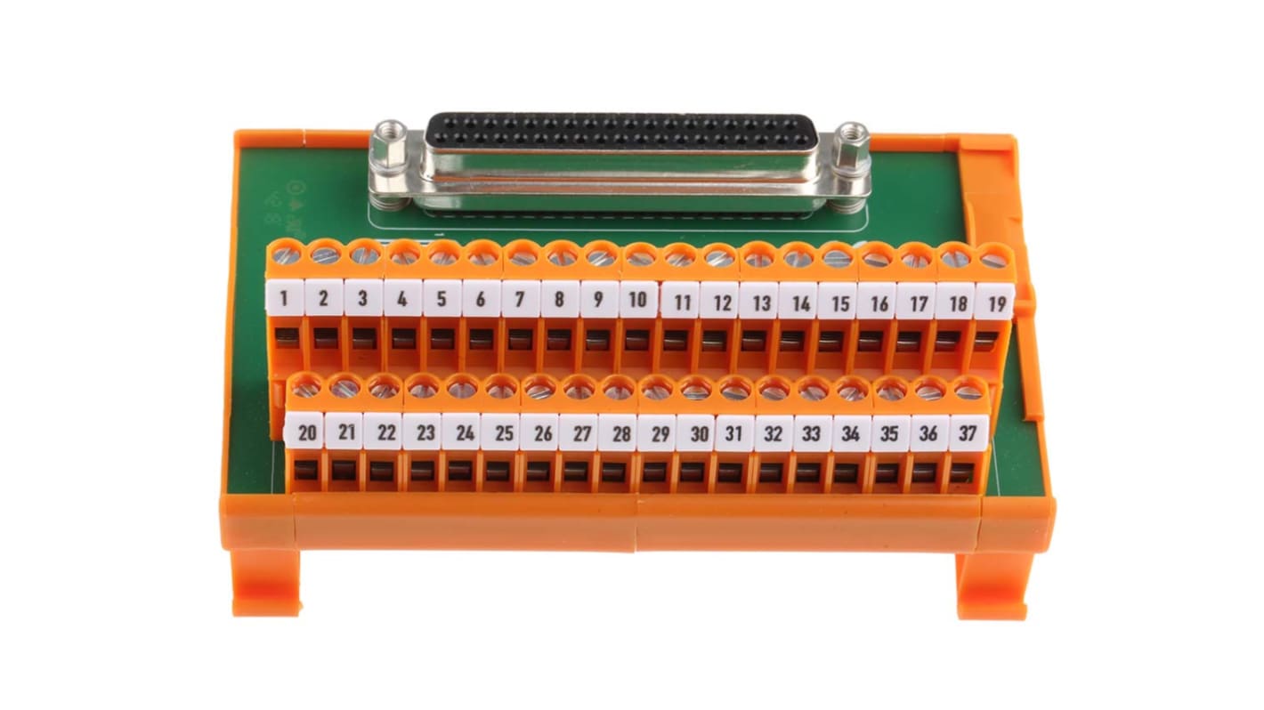 Modulo di interfaccia, RS PRO, D-sub, Montaggio guida DIN, Femmina, 37 poli, 50 V, 1A