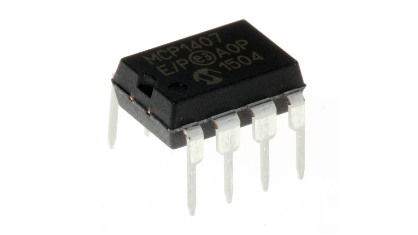 Driver de MOSFET MCP1407-E/P, CMOS, TTL 6 A 18V, 8 broches, PDIP