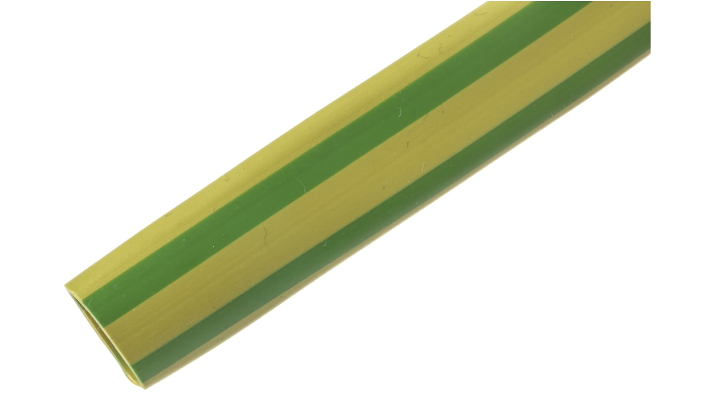 RS PRO PVC Green/Yellow Cable Sleeve, 10mm Diameter, 10m Length RS