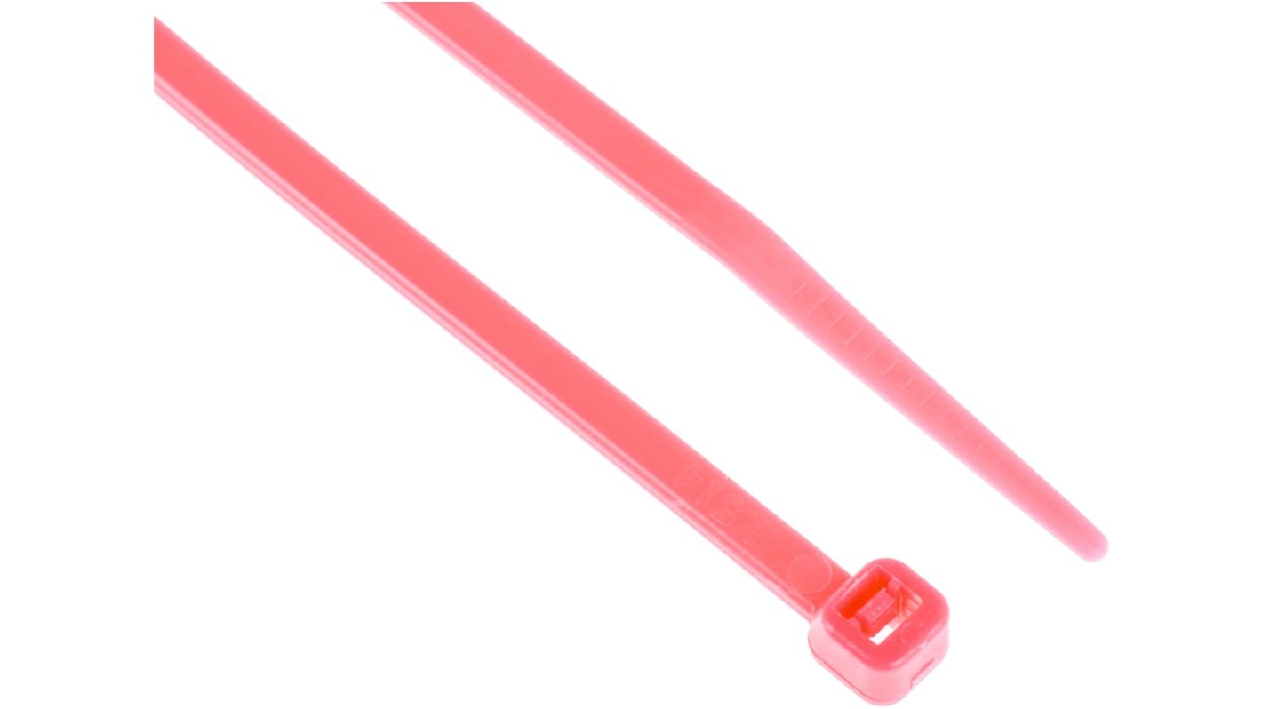 RS PRO Nylon 66 Kabelbinder Rosa 3,6 mm x 203mm, 100 Stück