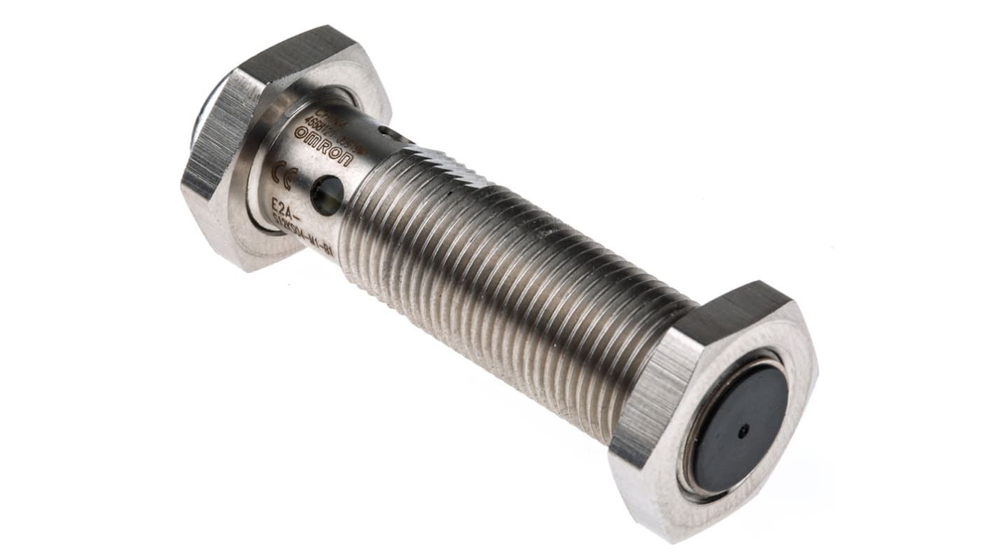 Omron Inductive Barrel-Style Proximity Sensor, M12 x 1, 4 mm Detection, PNP Output, 12 → 24 V dc, IP67