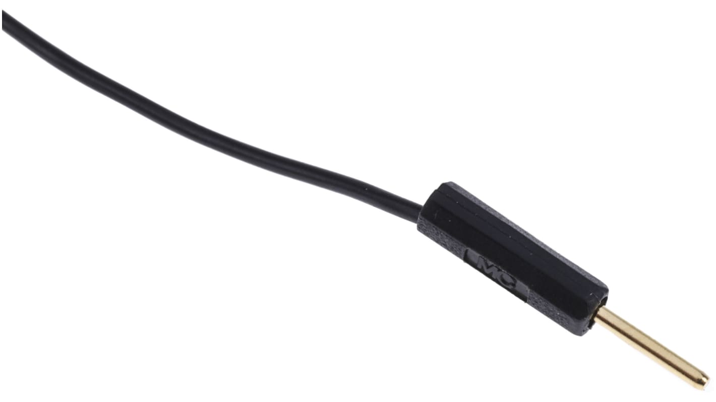 Staubli 1 mm Connector Test Lead, 3A, 30 V ac, 60V dc, Black, 300mm Lead Length