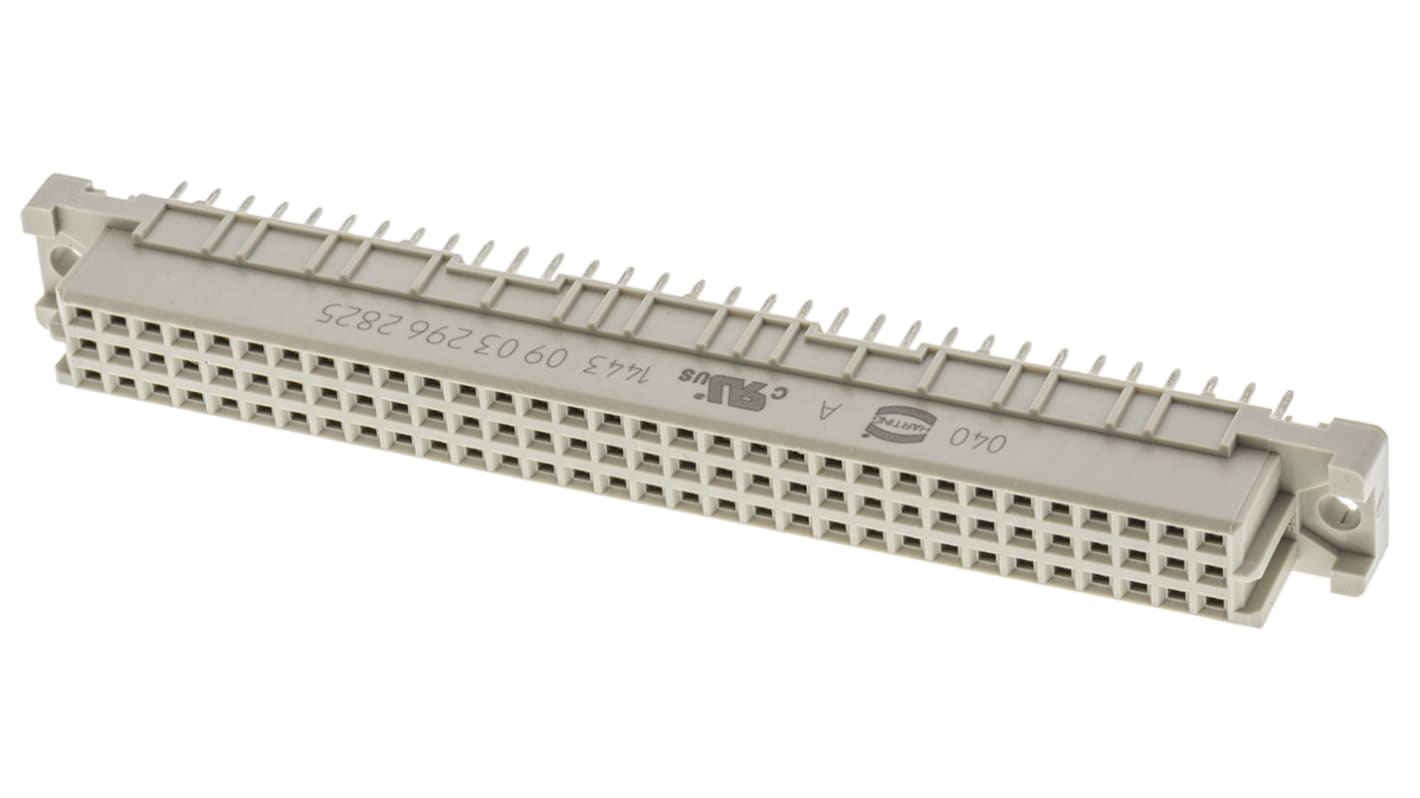 Harting 96 Way 2.54mm Pitch, Type C Class C1, 3 Row, Straight DIN 41612 Connector, Socket