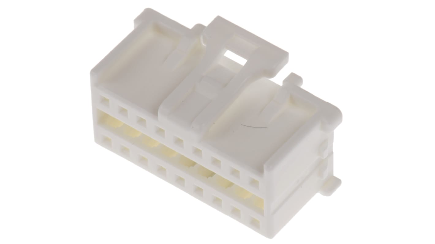 Carcasa de conector Molex 51353-1800, Serie MicroClasp, paso: 2mm, 18 contactos, 2 filas, Recto, Hembra, Montaje de