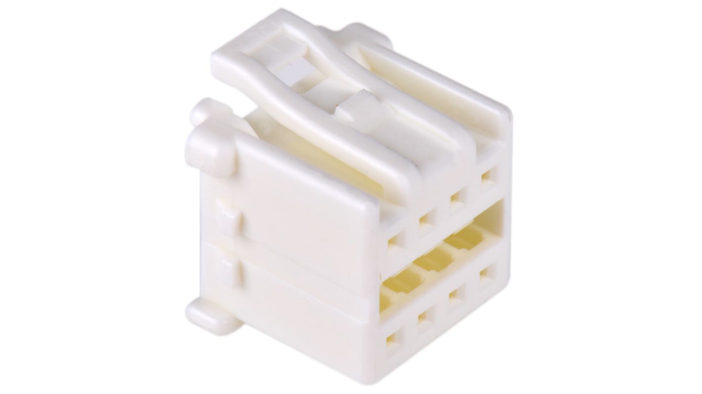 Carcasa de conector Molex 51353-0800, Serie MicroClasp, paso: 2mm, 8 contactos, 2 filas, Recto, Hembra, Montaje de Cable