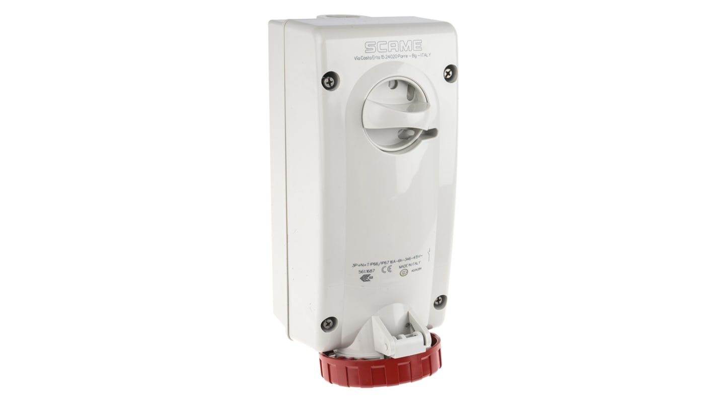 Interblocco industriale Scame Rosso IP67 femmina 3PN+E,16A,415 V