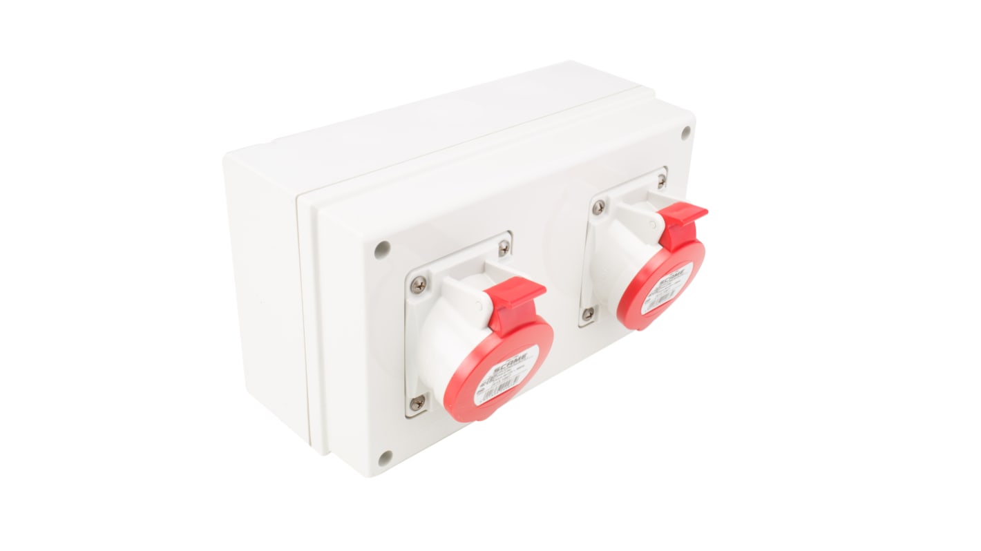 Scame IP44 Red Surface Mount Socket, Rated At 16A, 346 → 415 V