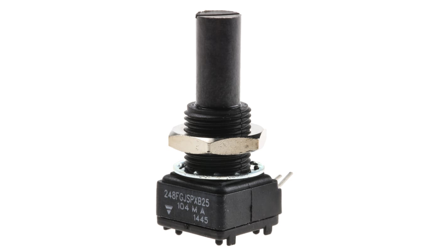 Vishay 100kΩ Rotary Potentiometer 1-Gang, Panel Mount (Through Hole), 248FGJS0XB25104MA