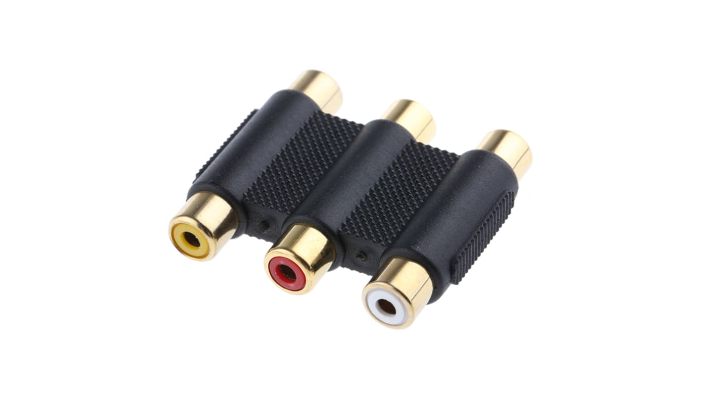 Adattatore AV Femmina RCA (3), RS PRO, placcatura Oro Femmina RCA (3)