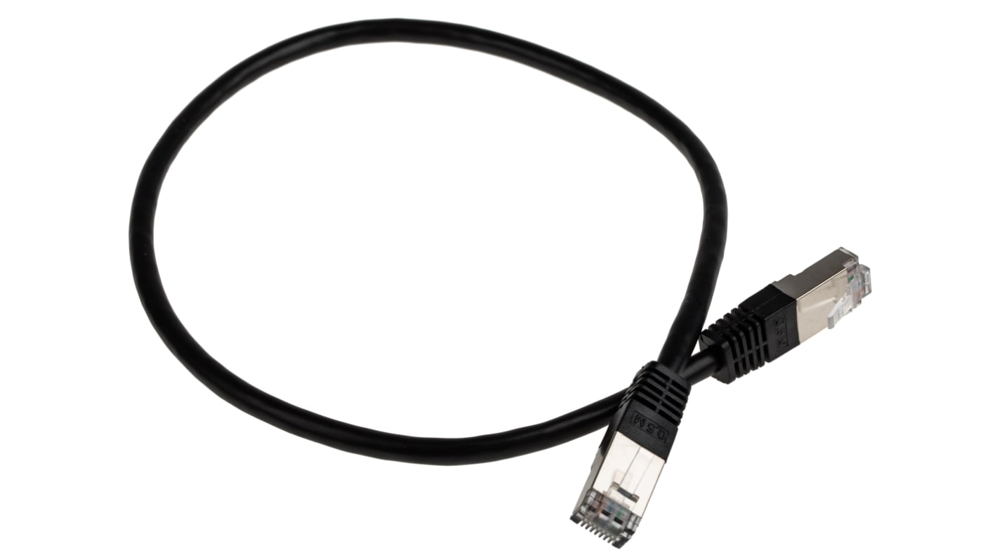 Cavo Ethernet Cat6 (S/FTP) RS PRO, guaina in PVC col. Nero, L. 0.5m, Con terminazione