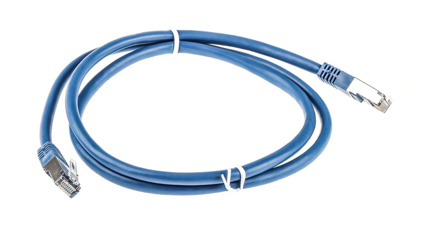 RS PRO Ethernet-kabel Cat6, Blå PVC kappe, 1m