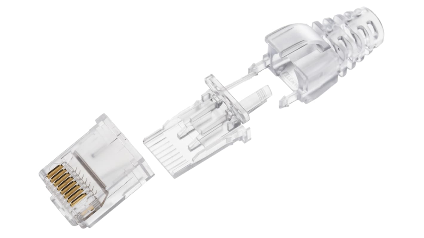 Bel-Stewart RJ45 モジュラーコネクタ, オス, RJ45コネクタ, ケーブルマウント, Cat6, SS-39100-008