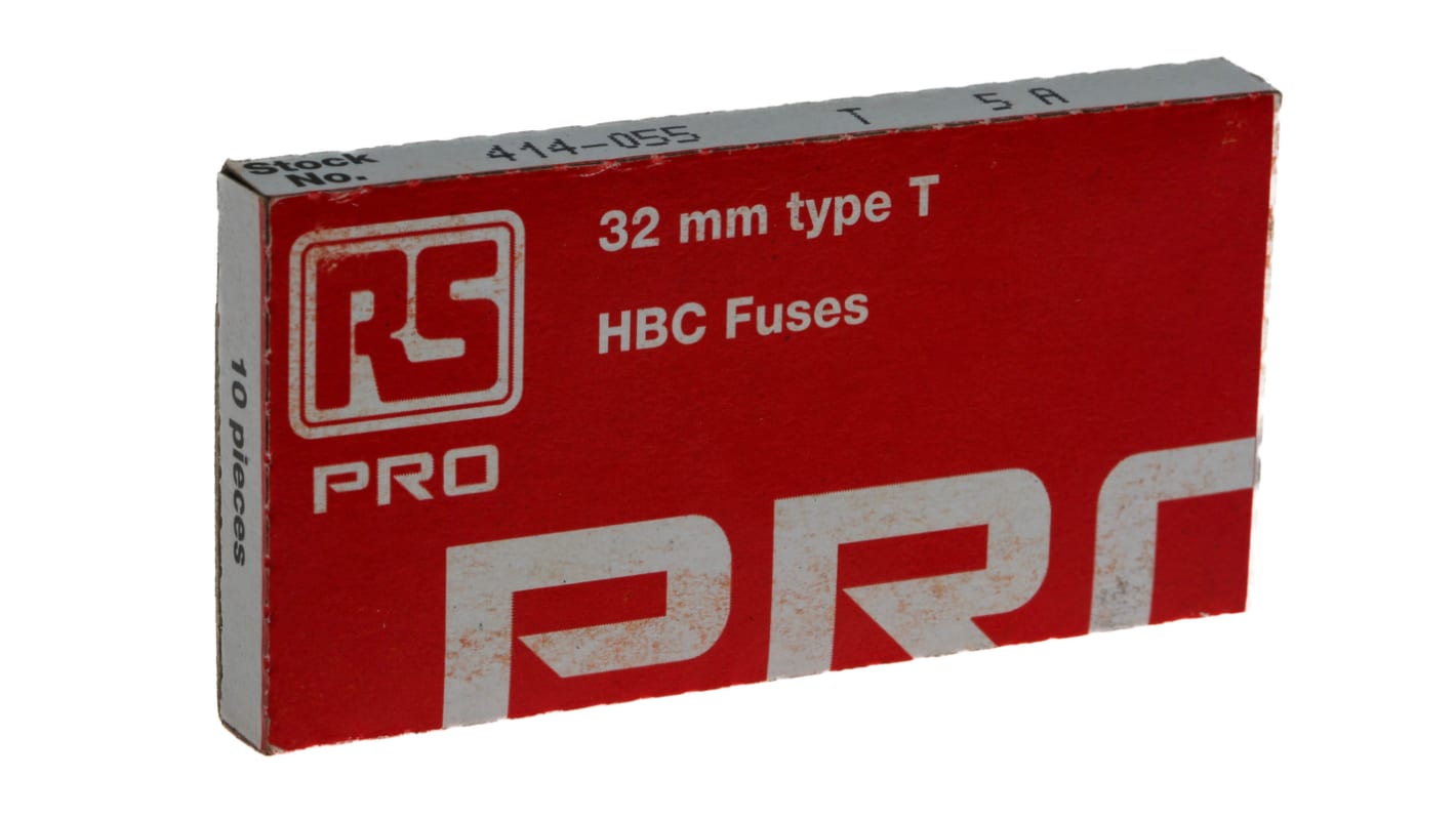 RS PRO管ヒューズ 5A 6.3 x 32mm 500V ac (タイムラグ)