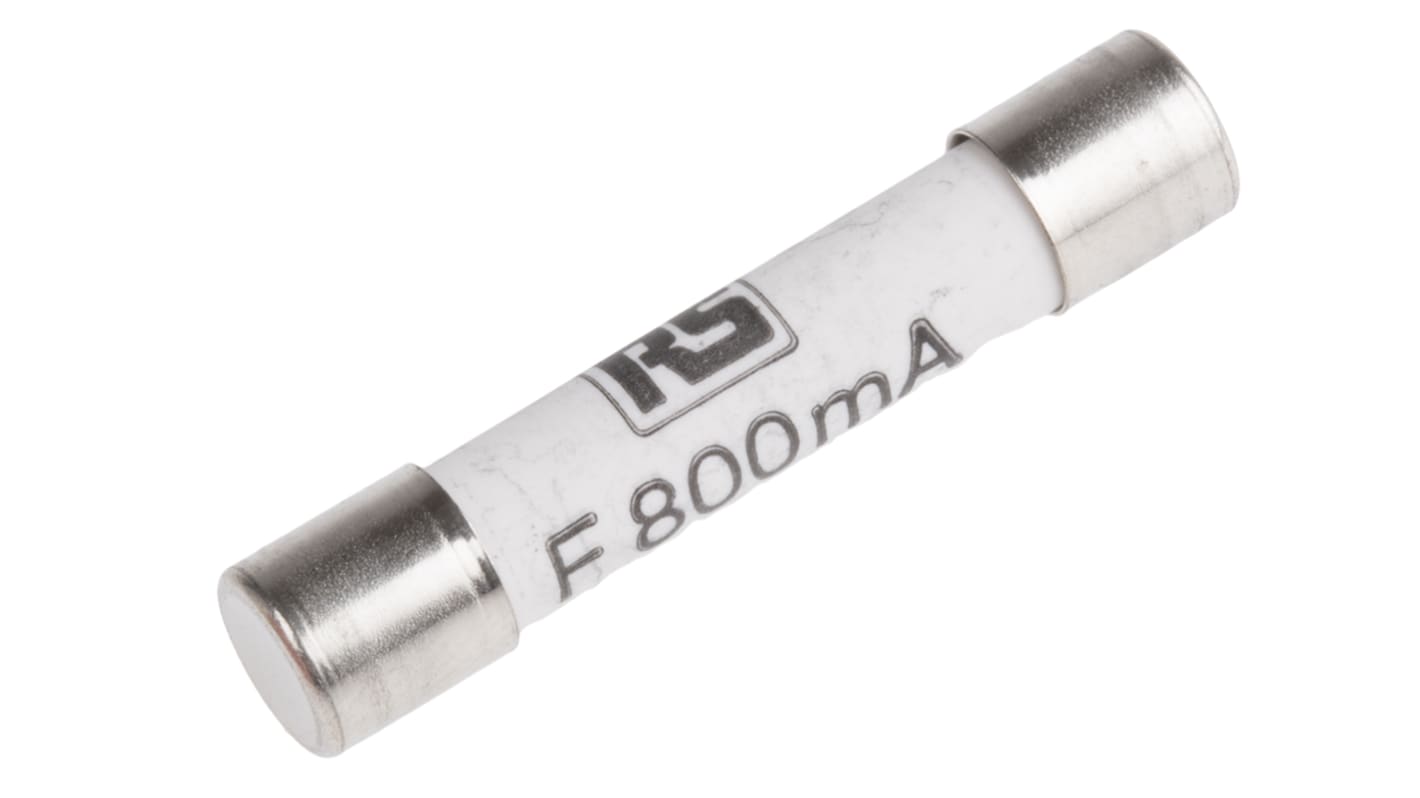 RS PRO 800mA F Ceramic Cartridge Fuse, 6.3 x 32mm RS