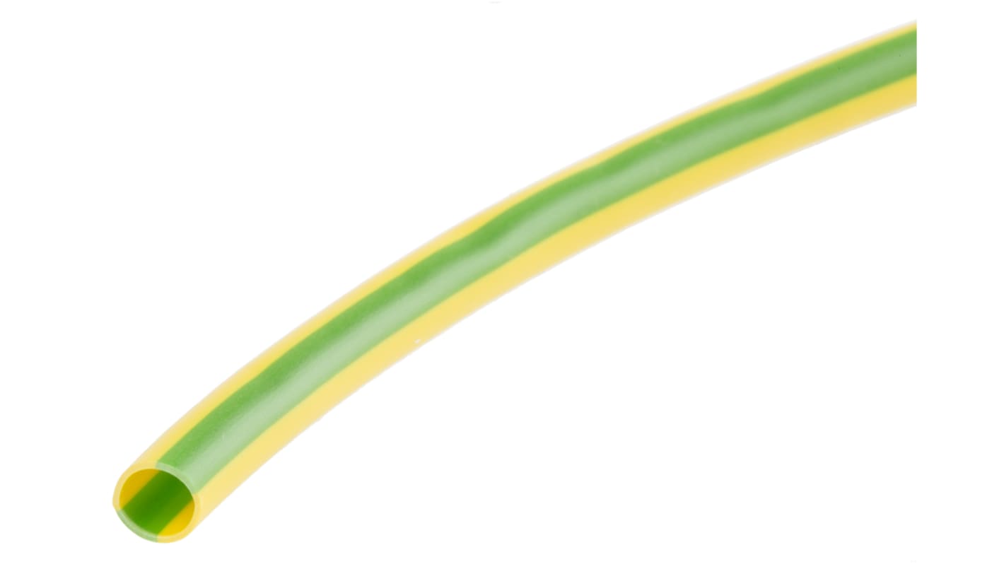 HellermannTyton PVC Green, Yellow Cable Sleeve, 4mm Diameter, 100m Length