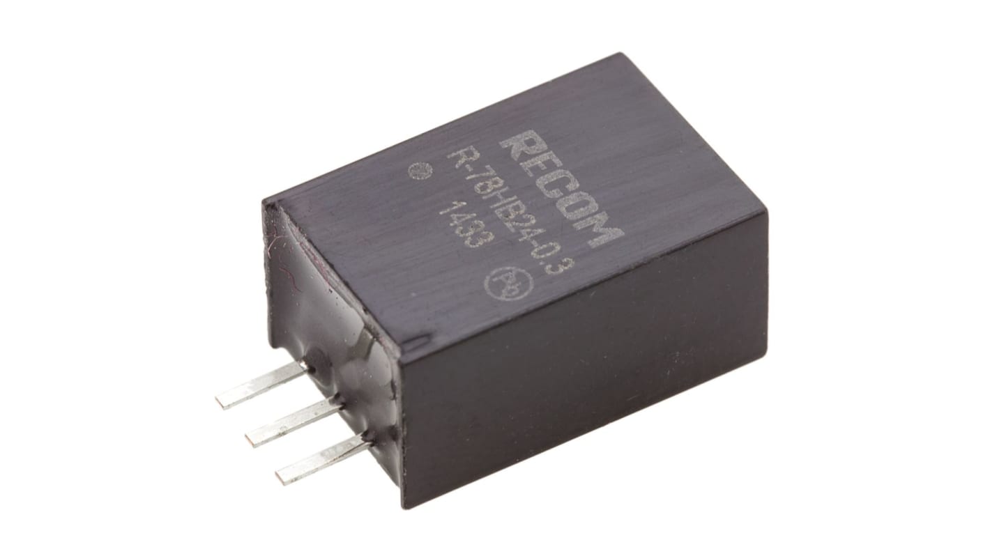 Regolatore switching Recom, ingresso 36 → 72V cc, uscita 24V cc, 300mA, 8W