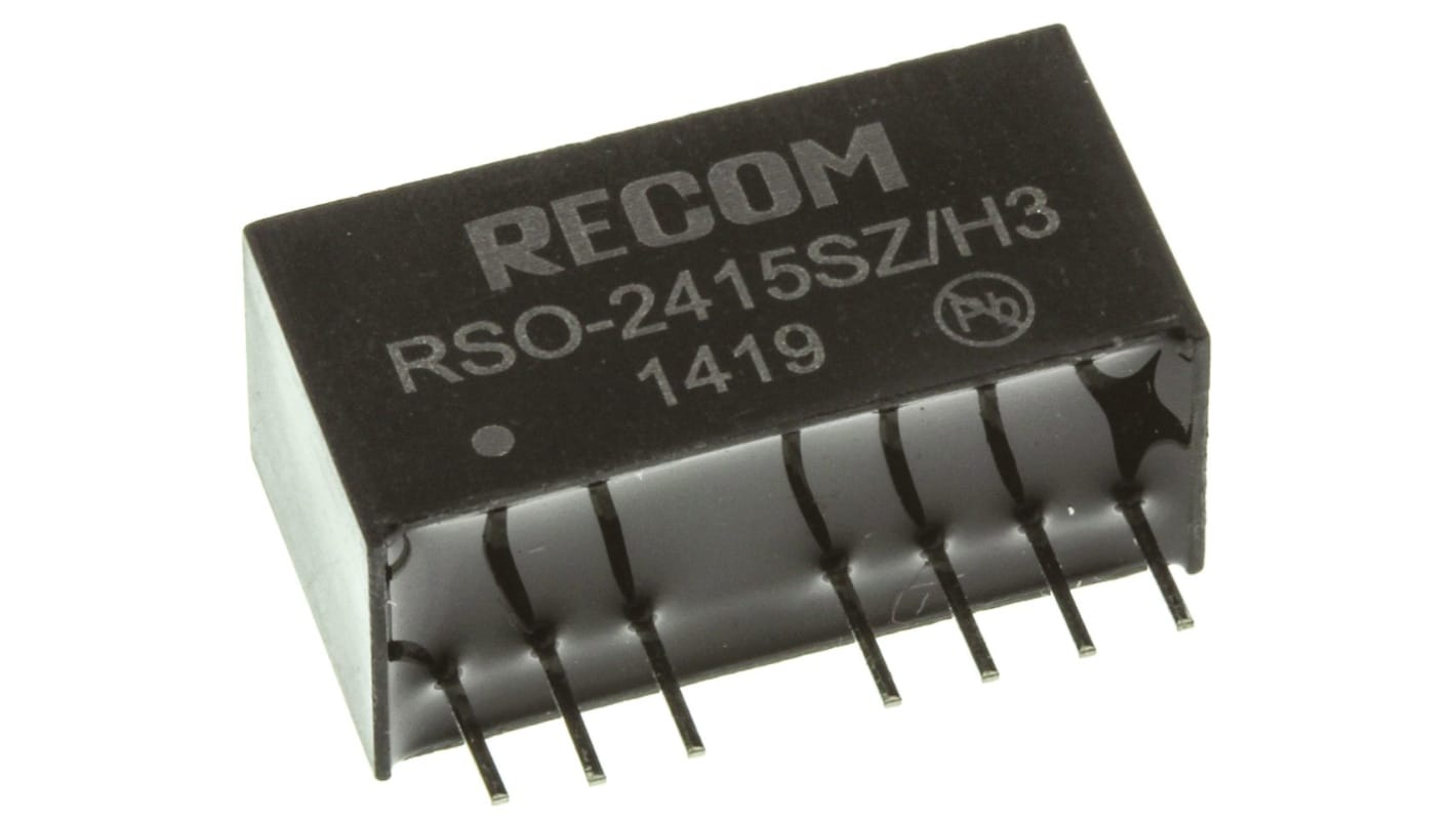 Recom DC-DCコンバータ Vout：15V dc 9 → 36 V dc, 1W, RSO-2415SZ/H3