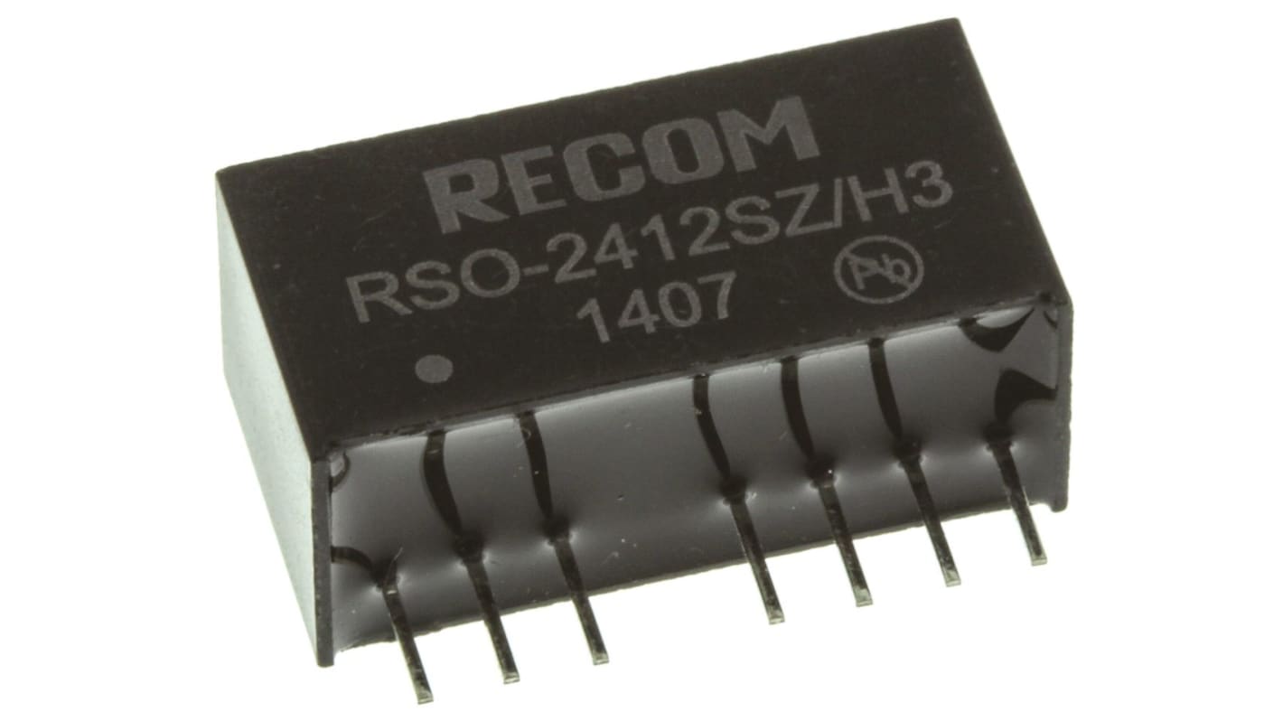 Recom RSO DC-DC Converter, 12V dc/ 83mA Output, 9 → 36 V dc Input, 1W, Through Hole, +85°C Max Temp -40°C Min