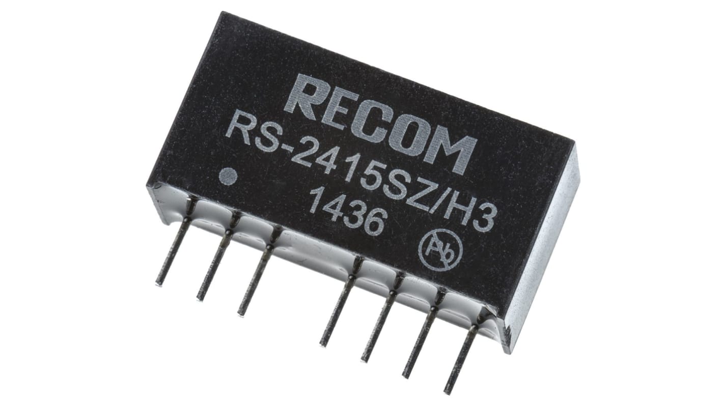 Recom RS DC/DC-Wandler 2W 24 V dc IN, 15V dc OUT / 134mA Durchsteckmontage 3kV dc isoliert