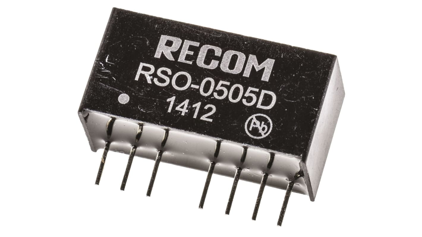 Recom DC-DCコンバータ Vout：±5V dc 4.5 → 9 V dc, 1W, RSO-0505D