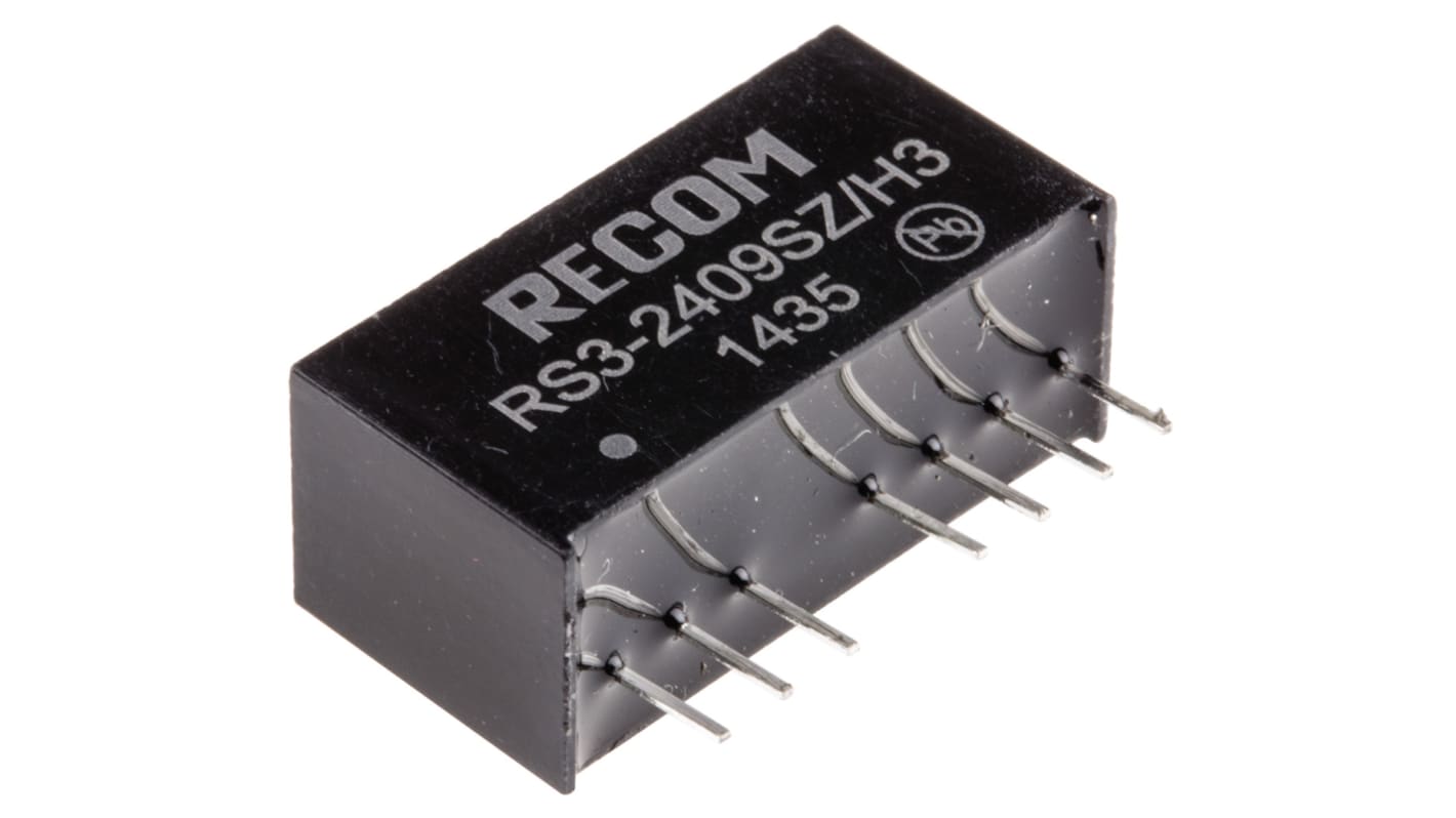 Convertisseur DC-DC Recom, RS3, Montage traversant, 3W, 1 sortie, 9V c.c., 333mA