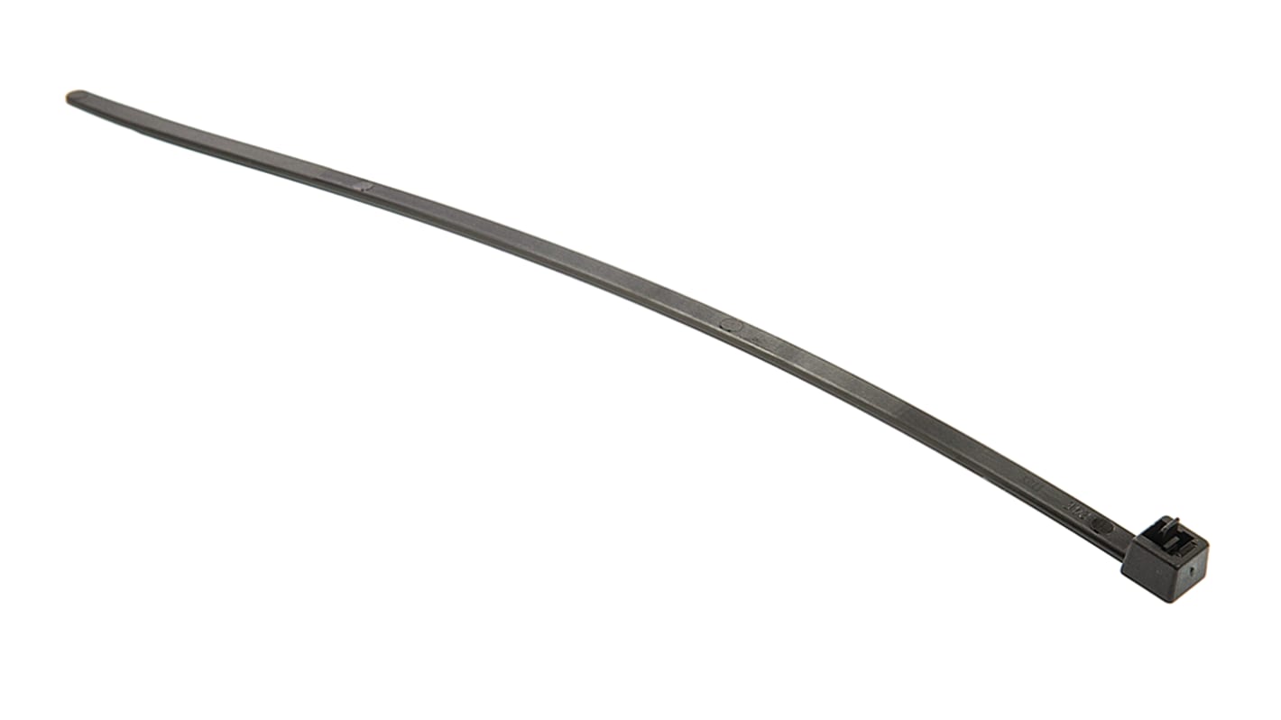 HellermannTyton RELK2R Polyamid 6.6 (PA66) Kabelbinder lösbar Schwarz 4,6 mm x 200mm, 100 Stück
