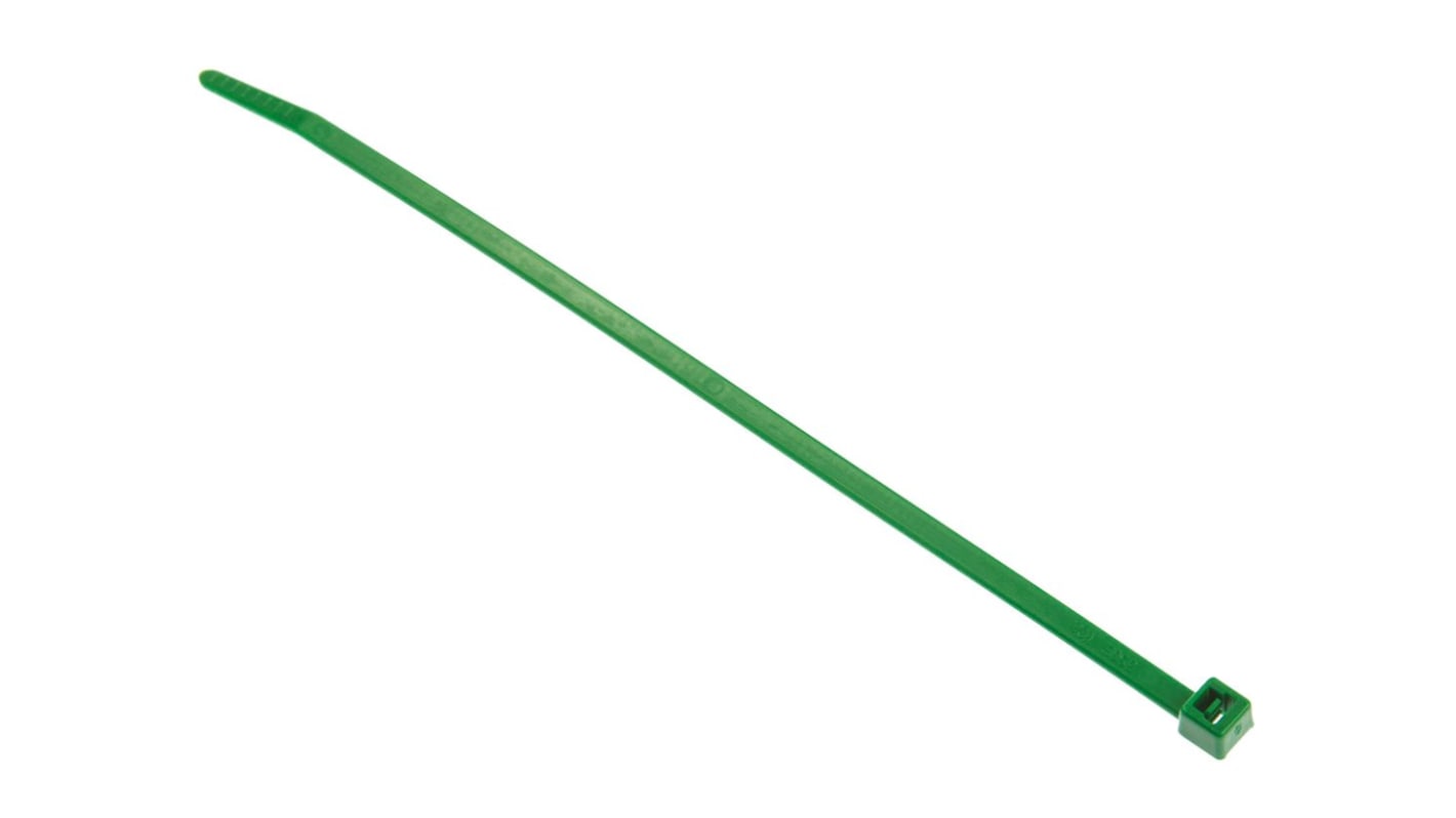 HellermannTyton Cable Tie, 150mm x 3.5 mm, Green Polyamide 6.6 (PA66), Pk-100