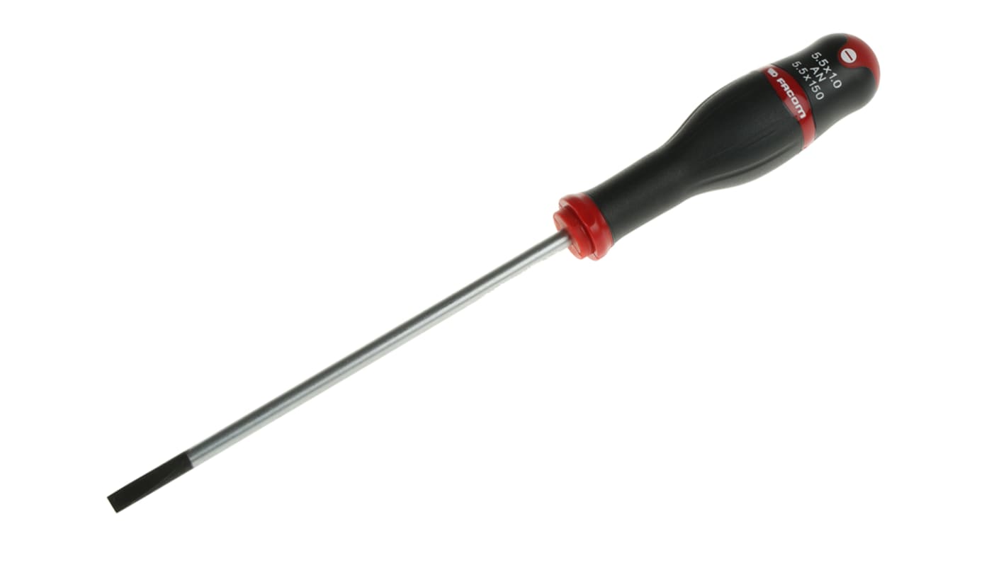 Facom Slotted  Screwdriver, 5.5 x 1 mm Tip, 150 mm Blade, 259 mm Overall