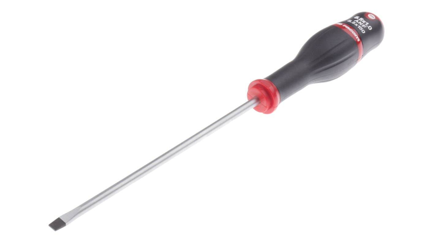 Facom Slotted Screwdriver, 5.5 x 1 mm Tip, 150 mm Blade, 259 mm Overall